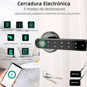 CERRADURA SMART HUELLA LLAVE TARJETA APP CLAVE