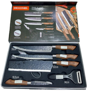 SET CUCHILLOS x6 + TIJERA PELA PAPA