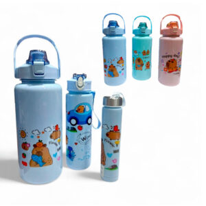 SET 3 BOTELLA DE PLASTICO CAPIBARA