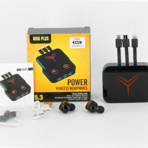 AURICULAR "M88" c/ BT CARGA PORTATIL Y CABLES