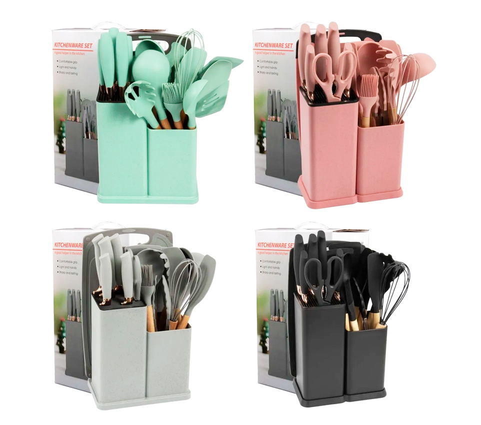 SET UTENSILLOS 19 piezas + TABLA DE PICAR