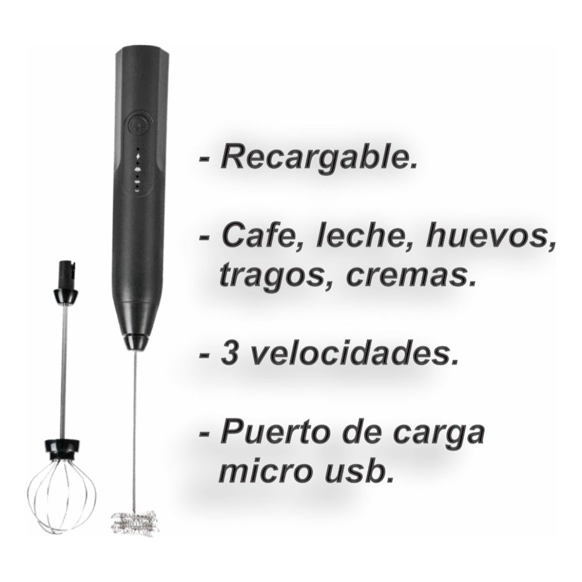 Batidor de cafe recargable - Imagen 2