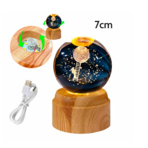 Esfera GIRATORIA 3d cristal 7cm