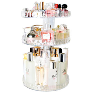 Organizador De Acrilico 360 Para Maquillajes Tres Pisos Transparente