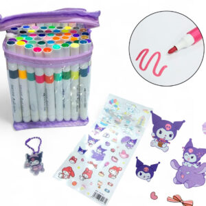 60 MARCADORES SANRIO C/STICKERS Y LLAVERO