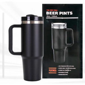 Vaso quencher termico liso Negro con sorbete 1.2L