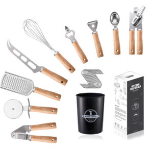 UTENSILLOS DE COCINA DE ACERO x 9 PIEZAS
