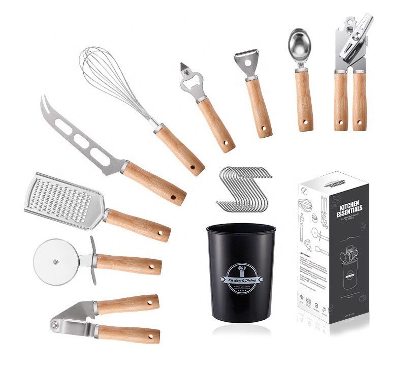 UTENSILLOS DE COCINA DE ACERO x 9 PIEZAS