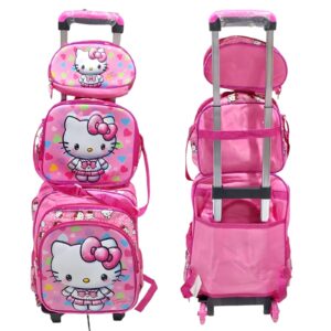 MOCHILA + CARRITO + LUNCHERA + CARTUCHERA DISEÑO Kitty