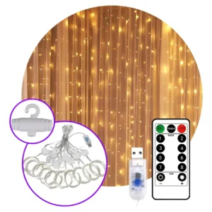 CORTINA LED 3x3 300 LUCES USB NAVIDAD