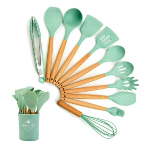 SET UTENSILLOS x12 con VASO VERDE AGUA