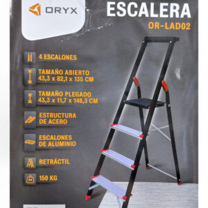 ESCALERA 4 PASOS c/ APOYO PLEGABLE