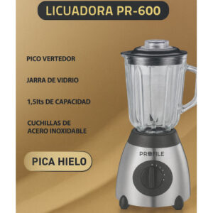 LICUADORA VASO VIDRIO PROFILE 600 1.5 L