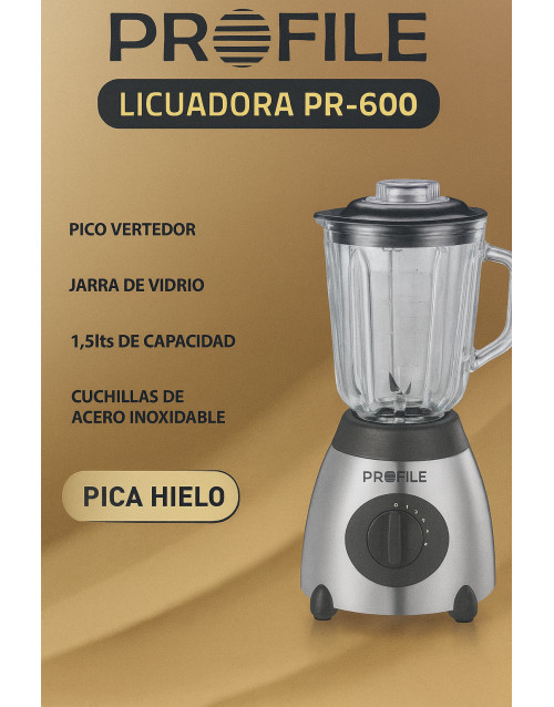 LICUADORA VASO VIDRIO PROFILE 600 1.5 L