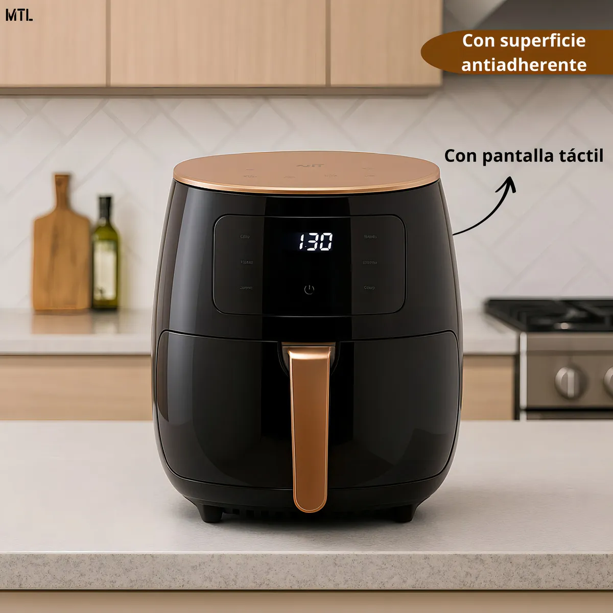 FREIDORA DE AIRE MTL 4.5L NEGRO - Imagen 2