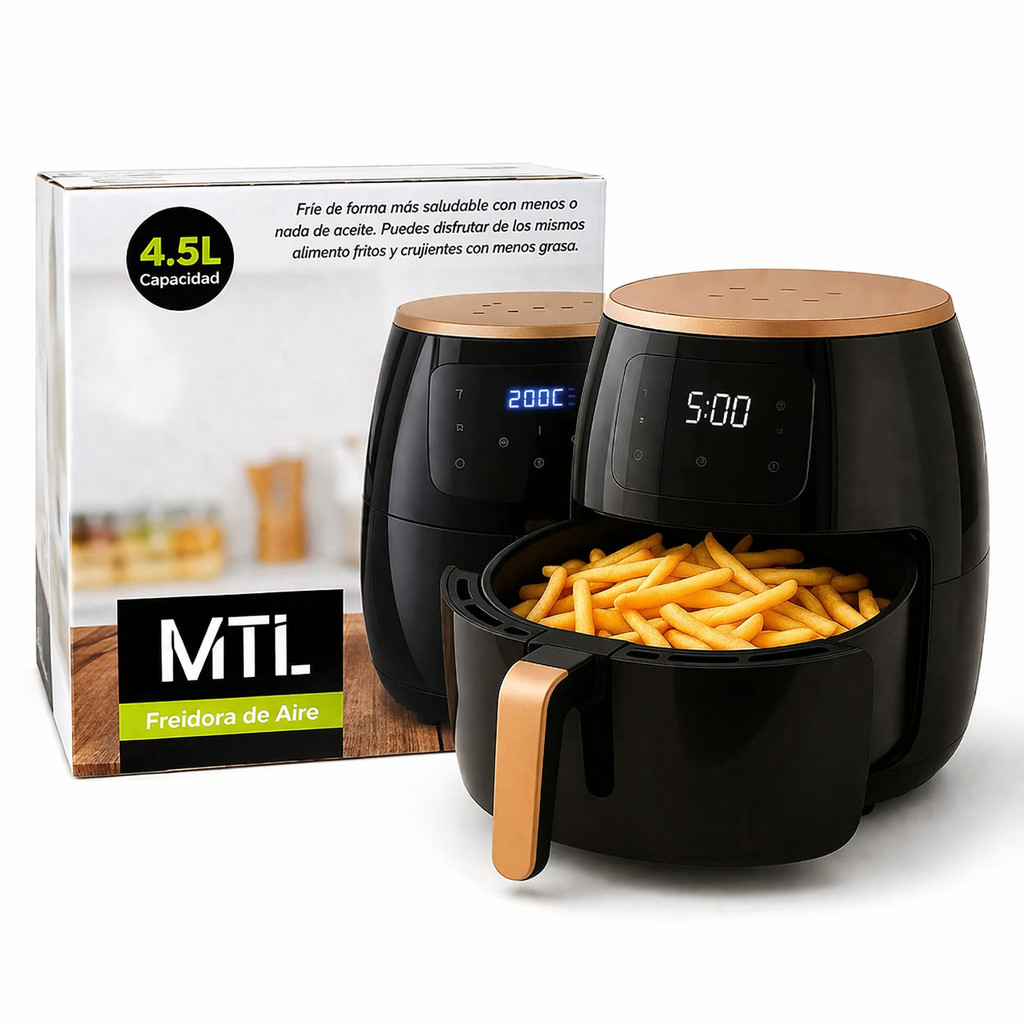FREIDORA DE AIRE MTL 4.5L NEGRO