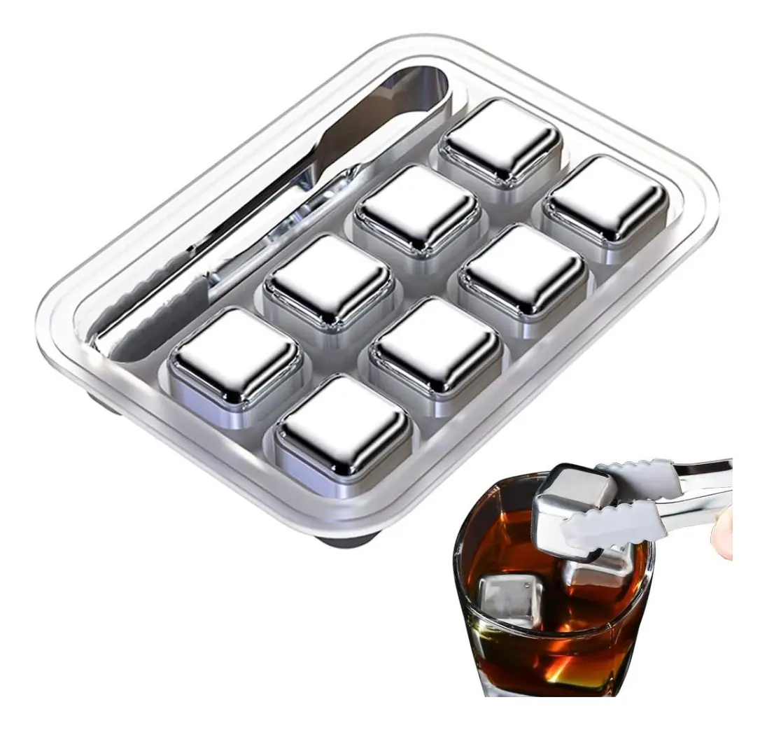 CUBETERA HIELO METAL PINZA SILICONA
