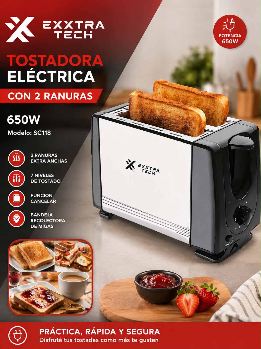 TOSTADORA ELÉCTRICA EXXTRA TECH
